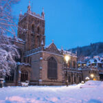Great Malvern Priory in the Snow
