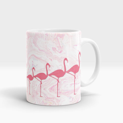 flamingo print mug