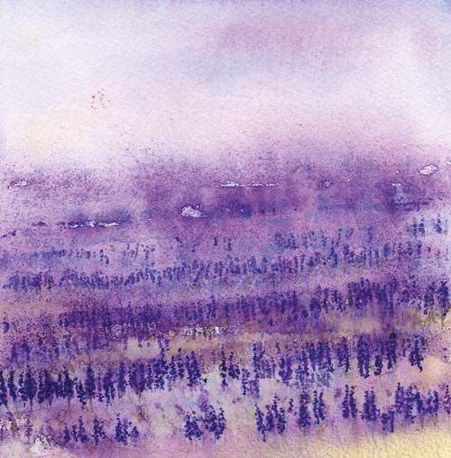painting of lavender fields
